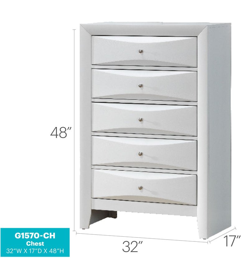 Glory Furniture Marilla Chest, an accent piece with wood finish and decorative handles, ideal for living room or hallway storage.