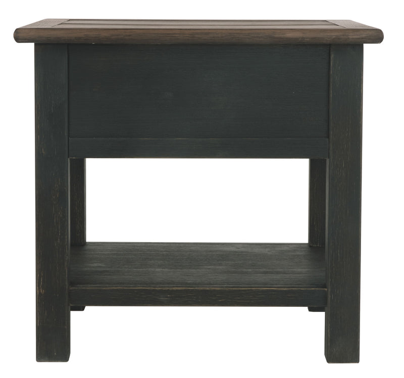 Tyler Creek - Rectangular End Table - Grayish Brown / Black - R&R Furniture Gallery (Fountain Valley, CA)
