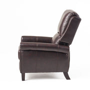 Noble House Memphis burgundy recliner club chair with plush upholstery and padded armrests, showcasing its comfortable reclining design.