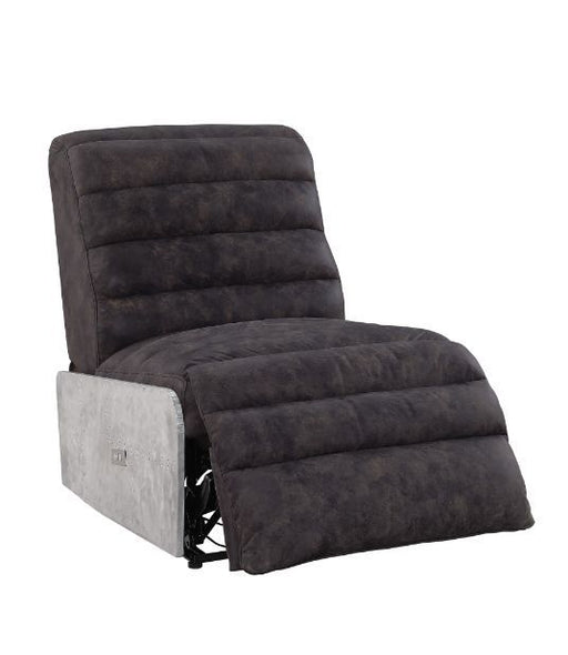 Okzuil - Power Motion Recliner - Two Tone Gray Top Grain Leather & Aluminum - R&R Furniture Gallery (Fountain Valley, CA)