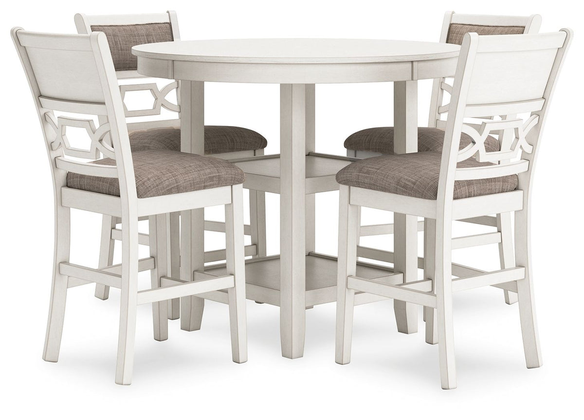 Erinberg - Dining Room Counter Table Set (Set of 5) - Antique White - R&R Furniture Gallery (Fountain Valley, CA)