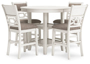 Erinberg - Dining Room Counter Table Set (Set of 5) - Antique White - R&R Furniture Gallery (Fountain Valley, CA)