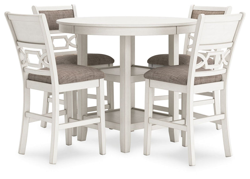 Erinberg - Dining Room Counter Table Set (Set of 5) - Antique White - R&R Furniture Gallery (Fountain Valley, CA)