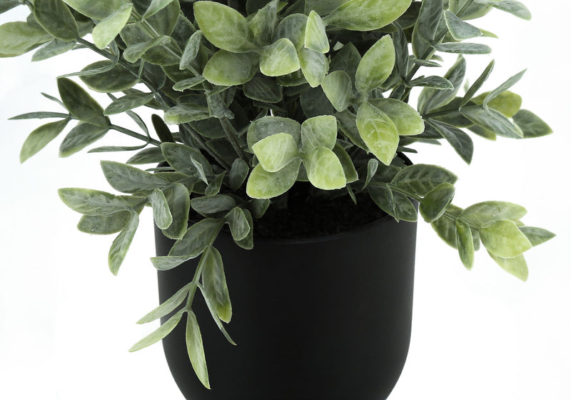 11" Tall, Artificial Plant, Eucalyptus Grass, Indoor, Faux, Fake, Table, Greenery, Potted, Decorative (Set of 2) - Green / Black - R&R Furniture Gallery (Fountain Valley, CA)