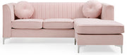 Glory Furniture Delray micro suede sofa chaise in a stationary sectional with plush cushions and modern design.