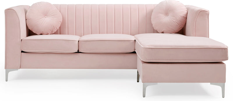 Glory Furniture Delray micro suede sofa chaise in a stationary sectional with plush cushions and modern design.