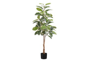 52" Tall, Artificial Plant, Rubber Tree, Indoor, Fake, Floor, Greenery, Potted, Real Touch, Decorative - Green / Black - R&R Furniture Gallery (Fountain Valley, CA)