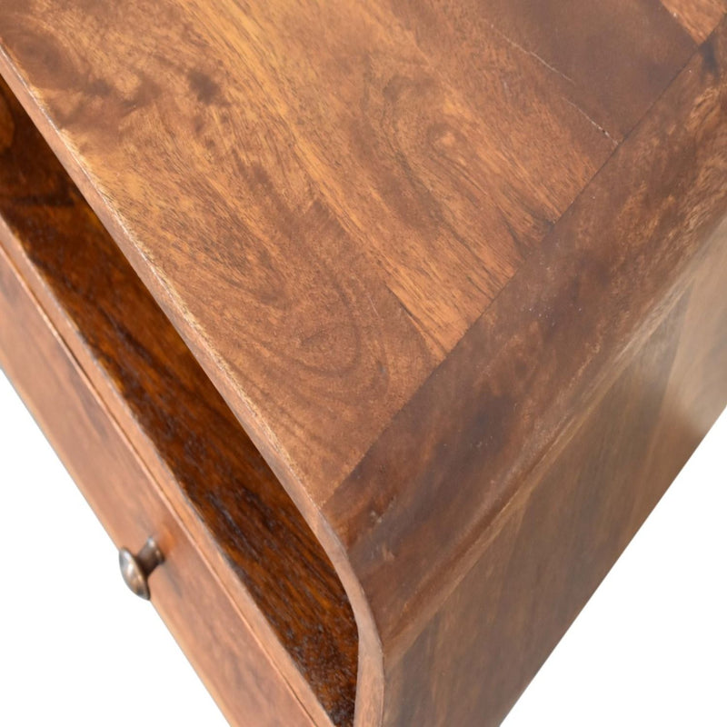 Solid Wood Curved Media Unit - R&R Furniture Gallery (Fountain Valley, CA)