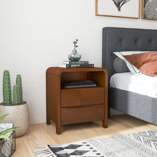 Lionel - Nightstand 2 Drawer - Brown - R&R Furniture Gallery (Fountain Valley, CA)
