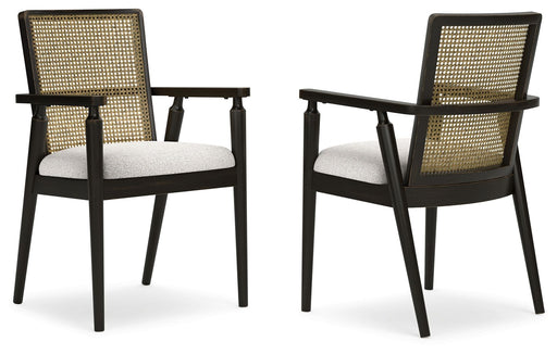 Galliden - Dining Upholstered Arm Chair (Set of 2) - Black - R&R Furniture Gallery (Fountain Valley, CA)