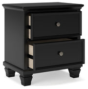 Lanolee - Two Drawer Nightstand - Black - R&R Furniture Gallery (Fountain Valley, CA)