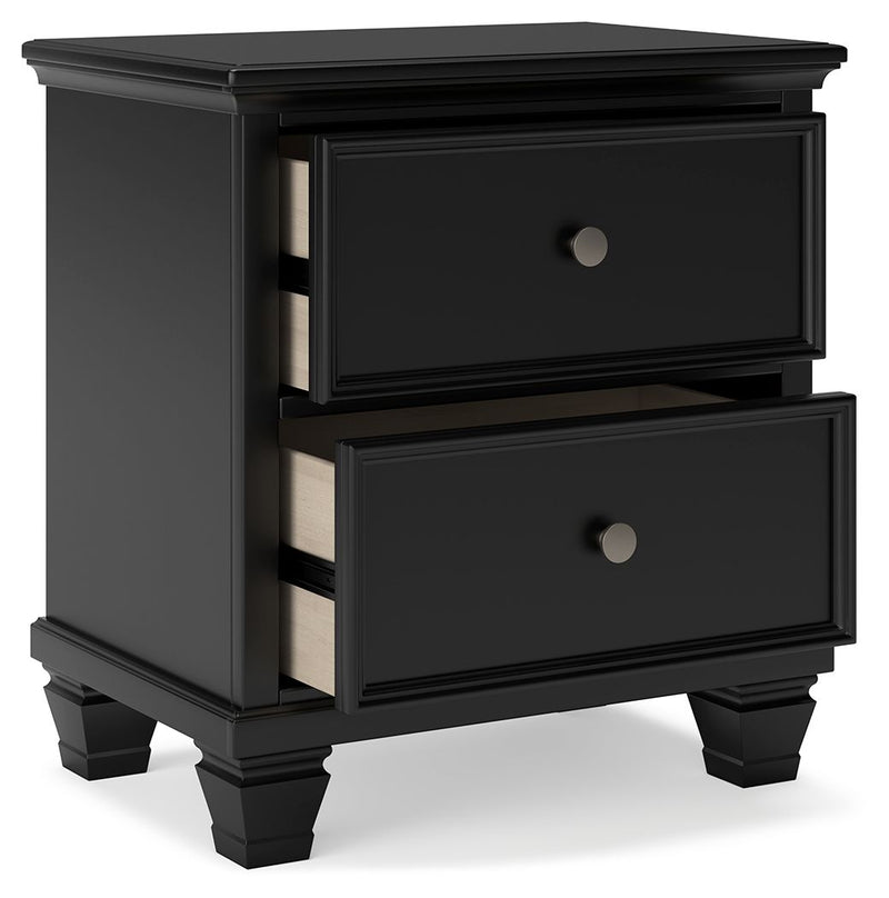 Lanolee - Two Drawer Nightstand - Black - R&R Furniture Gallery (Fountain Valley, CA)