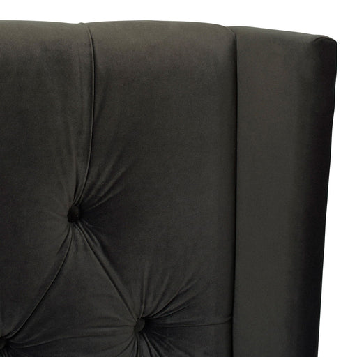 David - King Tufted Wingback Bed - Dark Charcoal Gray - R&R Furniture Gallery (Fountain Valley, CA)