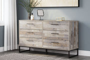 Neilsville - Six Drawer Dresser - Vinyl-Wrapped - Whitewash - R&R Furniture Gallery (Fountain Valley, CA)