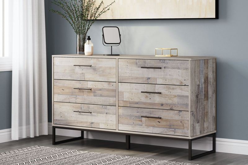 Neilsville - Six Drawer Dresser - Vinyl-Wrapped - Whitewash - R&R Furniture Gallery (Fountain Valley, CA)