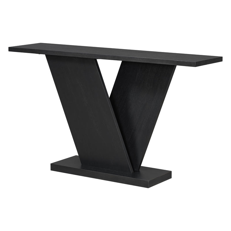 Console Table With V Shape Base, Sculptural Entryway Accent - R&R Furniture Gallery (Fountain Valley, CA)