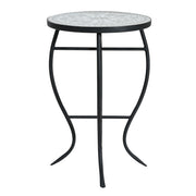 Outdoor Round Side Table With Mosaic Style Top And Curved Iron Legs - R&R Furniture Gallery (Fountain Valley, CA)