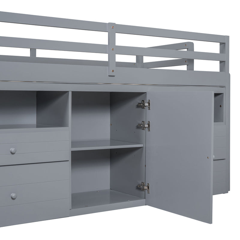 Loft Bed With 4 Drawers, Underneath Cabinet And Shelves - R&R Furniture Gallery (Fountain Valley, CA)