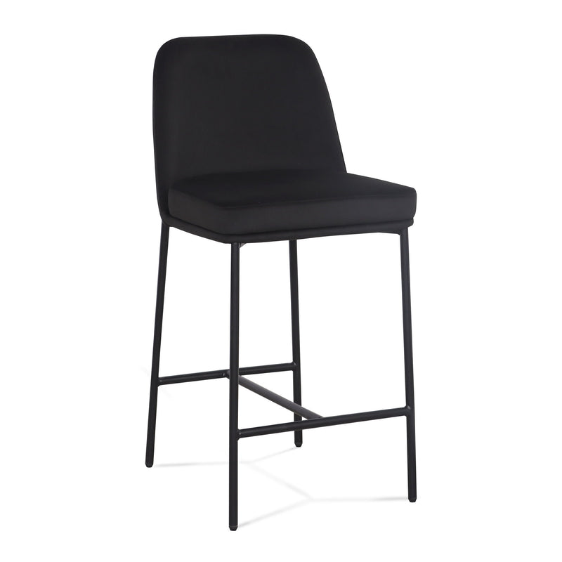 Pair of TOV Furniture Sydney counter stools with wooden legs and upholstered seats, set of two for kitchen or bar area.