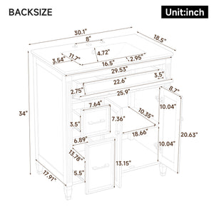 Freestanding Bathroom Vanity With Sink, Soft Close Door, Tip Out Drawer