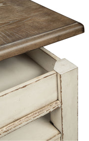 Realyn - Lift Top Cocktail Table - White / Brown - R&R Furniture Gallery (Fountain Valley, CA)