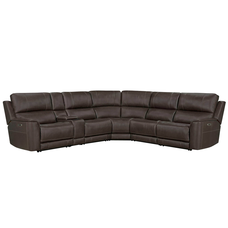 Parker Living Power Reclining Sectional with adjustable headrests, featuring plush cushions and modern design.