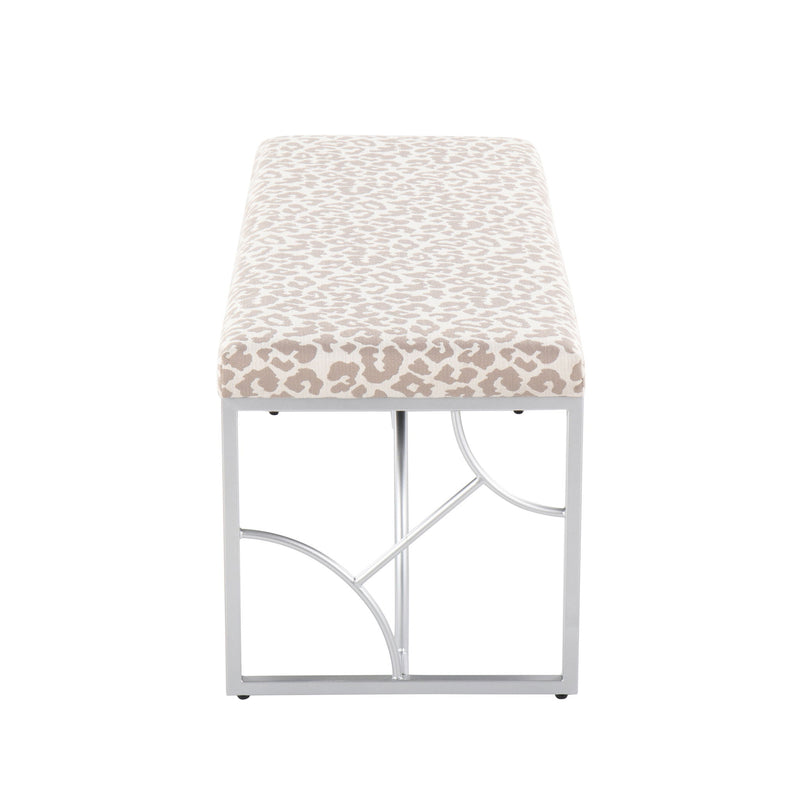 Lumi Source Constellation upholstered contemporary bench with plush fabric and sleek design, ideal for modern living spaces.
