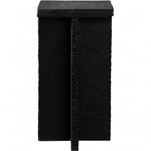Spectre Black Slat Stone Accent Table