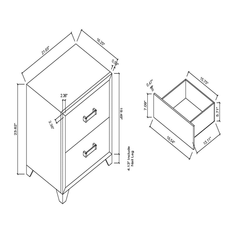 Omoda - Nightstand - White - R&R Furniture Gallery (Fountain Valley, CA)