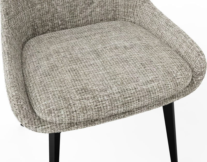 CEO 180 Degree Return Swivel Upholstered Dining Chair in Beige