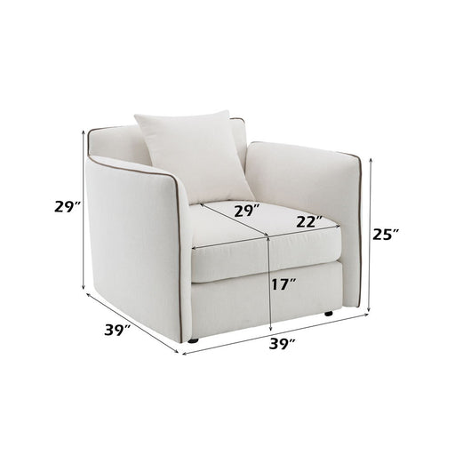 Yolanda - Chair With Pillow - Beige Chenille - R&R Furniture Gallery (Fountain Valley, CA)