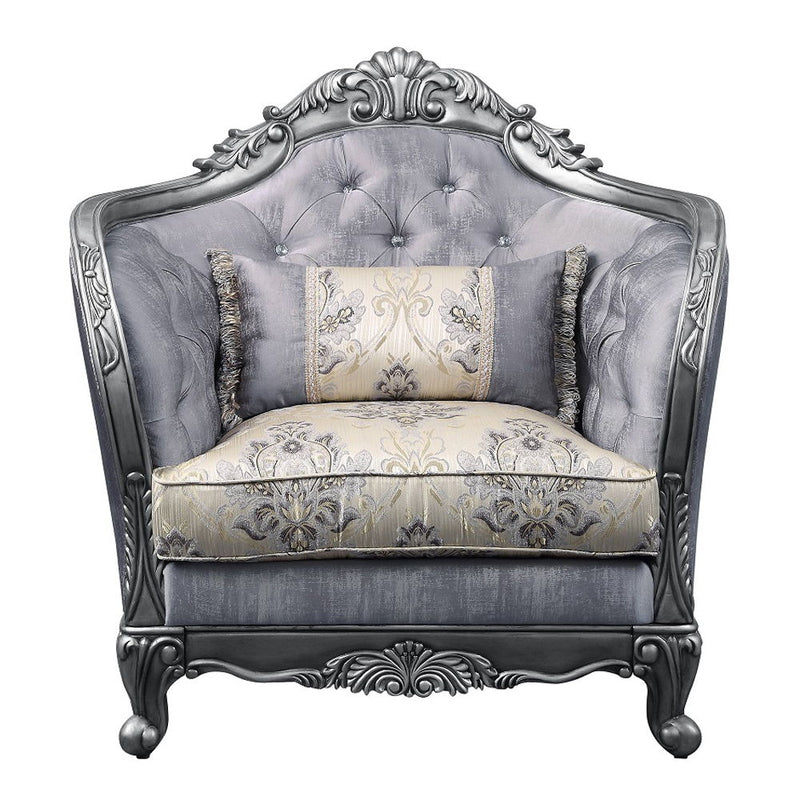 Ariadne - Chair With Pillow - Fabric & Platinum - R&R Furniture Gallery (Fountain Valley, CA)