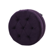 Dawn - Tufted Round Ottoman Nailhead Accents - Purple - R&R Furniture Gallery (Fountain Valley, CA)