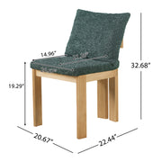Set of two Noble House indoor dining chairs with modern wooden design and upholstered seats for comfortable dining room seating.