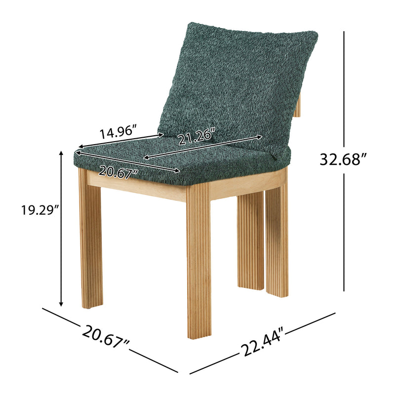 Set of two Noble House indoor dining chairs with modern wooden design and upholstered seats for comfortable dining room seating.