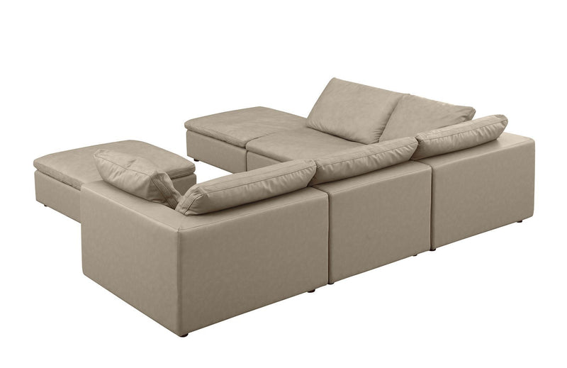 1100 - 6-Piece Left Arm Facing 3-Seat Sectional (Top-Grain Italian Leather)