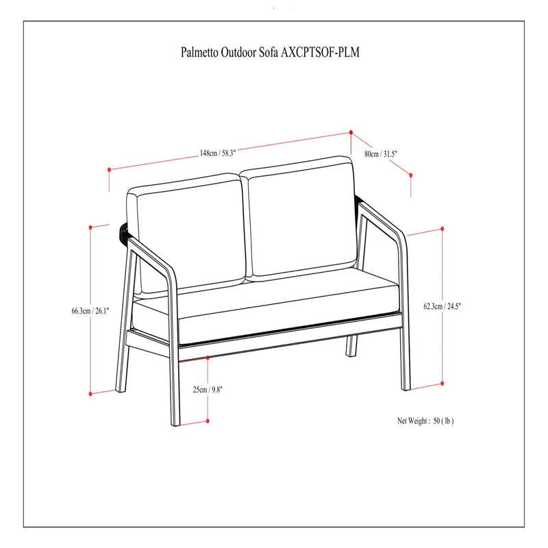 Palmetto - Outdoor Sofa - Stone Gray - R&R Furniture Gallery (Fountain Valley, CA)