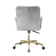 Damir - Office Chair - Vintage White Top Grain Leather & Chrome - R&R Furniture Gallery (Fountain Valley, CA)