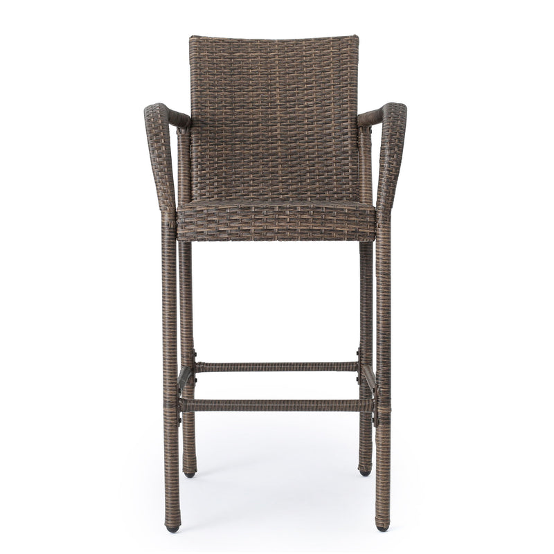 Outdoor Wicker Barstools With Rattan And Iron Frame - R&R Furniture Gallery (Fountain Valley, CA)