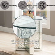 Nysa - 23" End Table - Mirrored & Faux Crystals - R&R Furniture Gallery (Fountain Valley, CA)