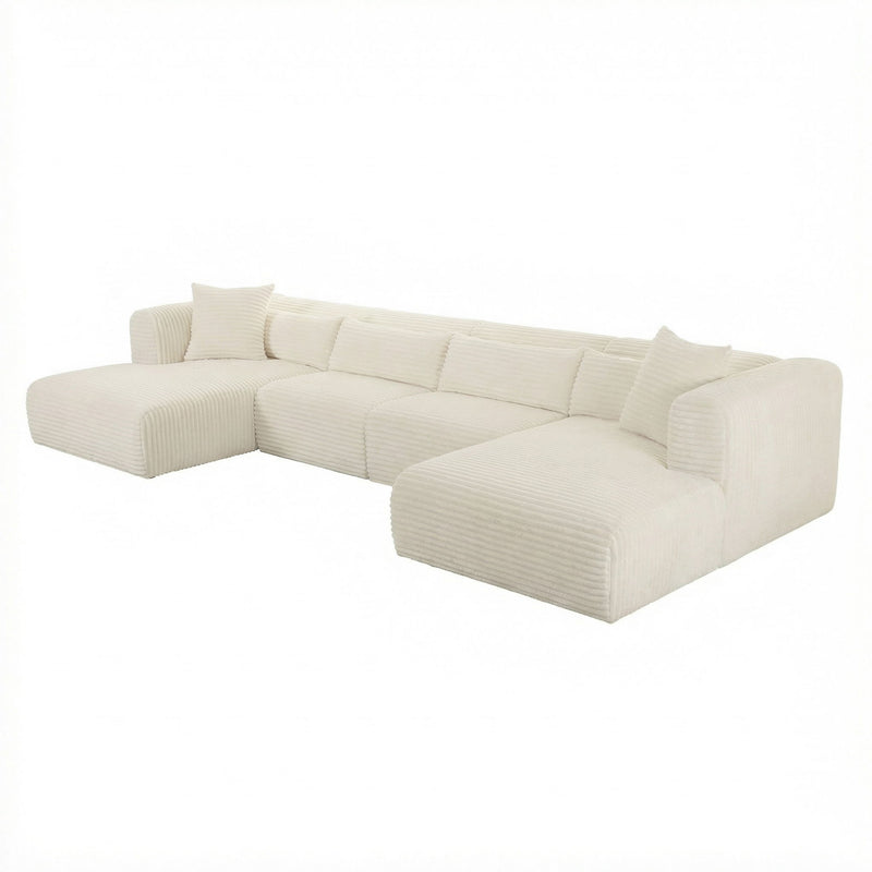 Tarra - Fluffy Oversized Corduroy Modular Sectional - R&R Furniture Gallery (Fountain Valley, CA)