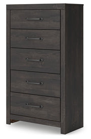 Hollivern - Five Drawer Chest - Dark Gray - R&R Furniture Gallery (Fountain Valley, CA)