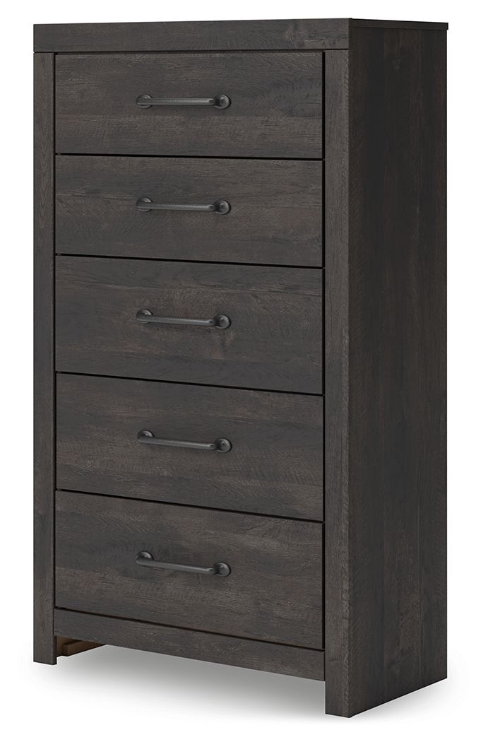 Hollivern - Five Drawer Chest - Dark Gray - R&R Furniture Gallery (Fountain Valley, CA)