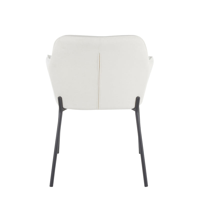 Pair of Lumi Source Daniella contemporary dining chairs with sleek design and neutral upholstery, set of two.
