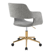 Lumi Source Margarite contemporary task desk chair with black cushioned seat and backrest, adjustable height, and modern design.