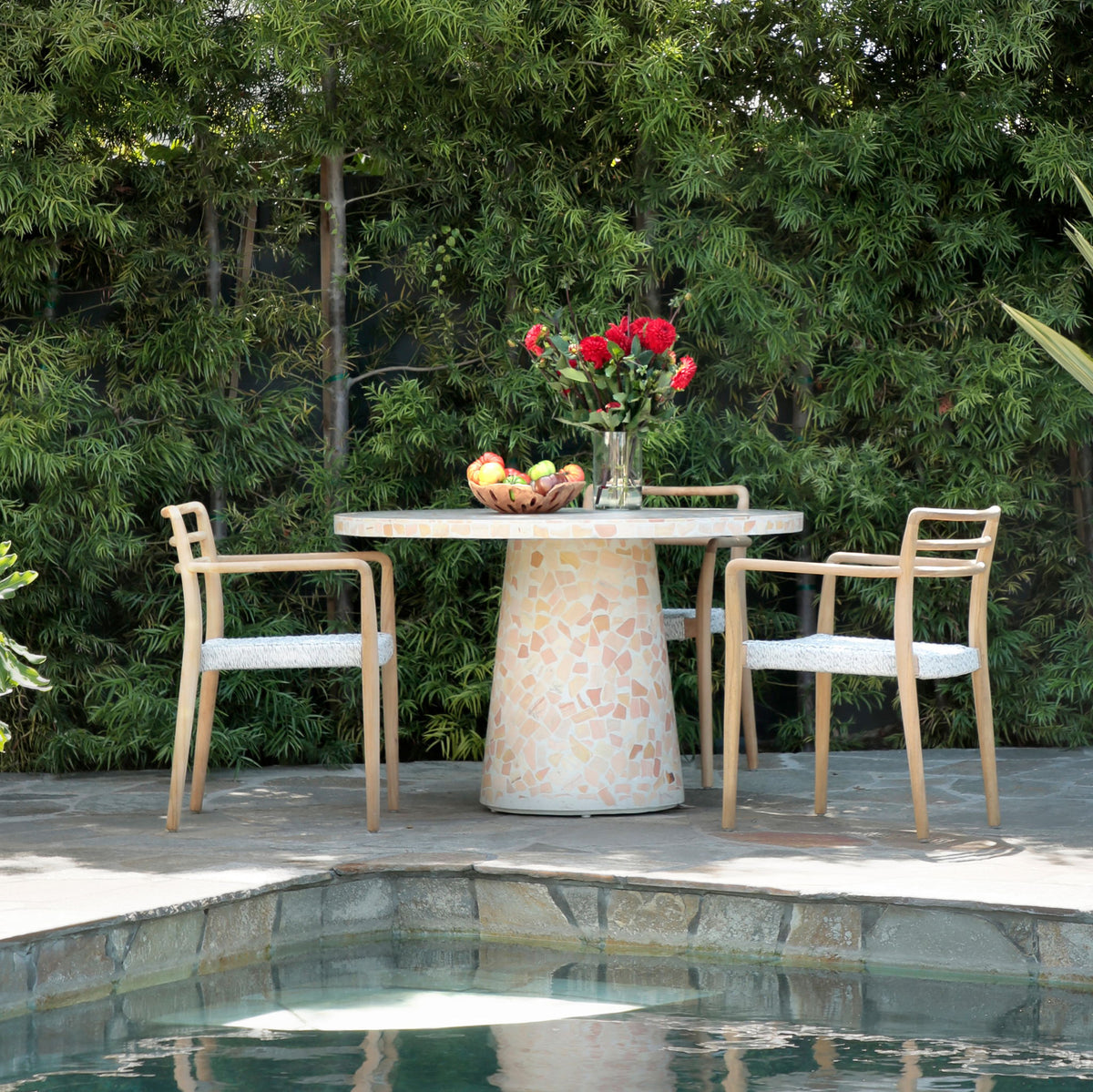 Detta - Outdoor Dining Chair - Natural And White