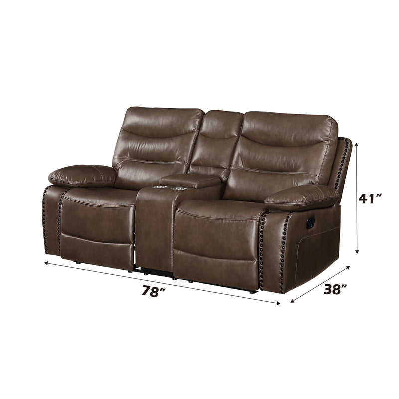 Aashi - Loveseat w/Console (Motion) - R&R Furniture Gallery (Fountain Valley, CA)