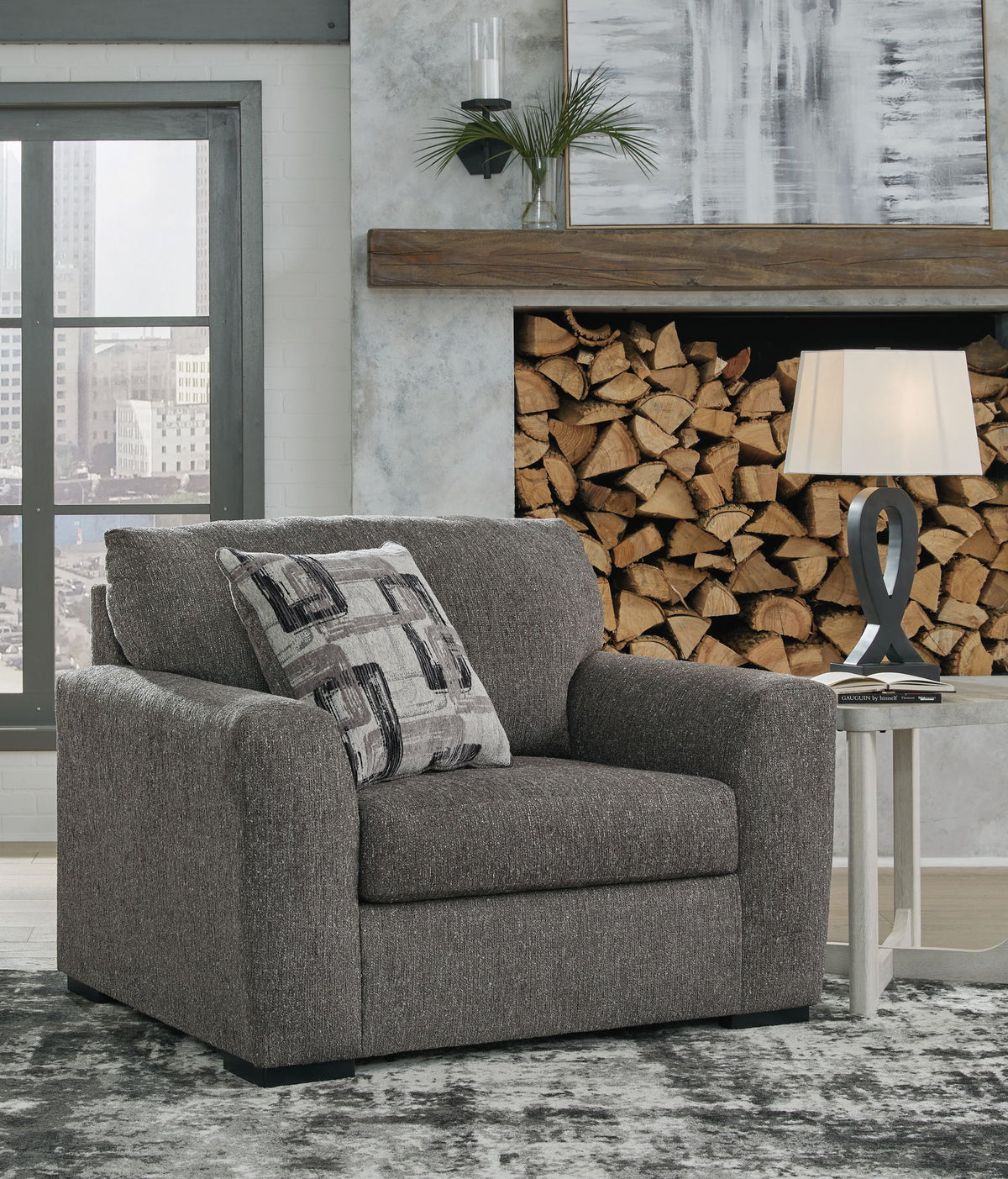 Gardiner - 2 Pc. - Chair And A Half, Ottoman - Pewter - R&R Furniture Gallery (Fountain Valley, CA)