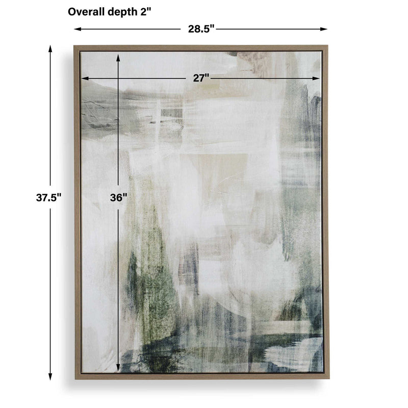 Subliminal Drift - Framed Modern Art - Black / Brown / Gray / Green / White