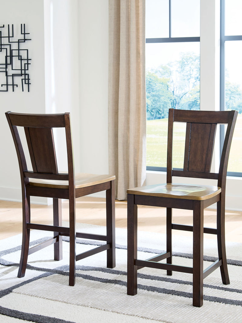 Rylandeen - Barstool (Set of 2) - Light Brown / Dark Brown - R&R Furniture Gallery (Fountain Valley, CA)